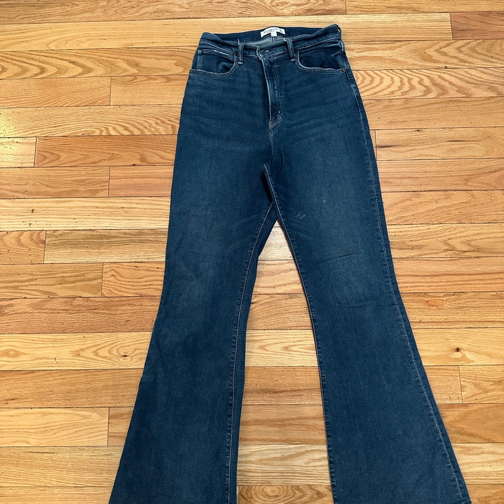 Abercrombie & Fitch Blue Flare Wide Leg Jeans
